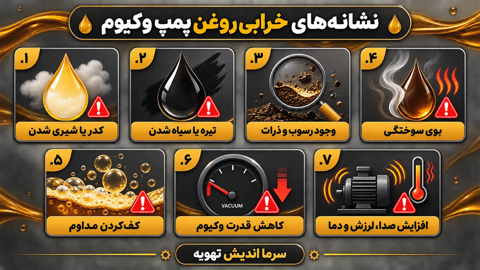 نشانه های خرابی روغن وکیوم